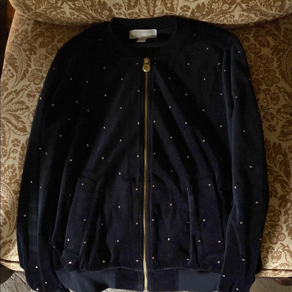 Michael Kors Black Lounge Wear Set with Gold and Crystal Accents